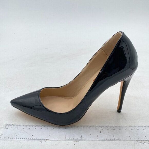 FSJ Black Pointed Toe Pumps High Heel Sexy Stiletto Office Cute Dress Shoes - Picture 2 of 8